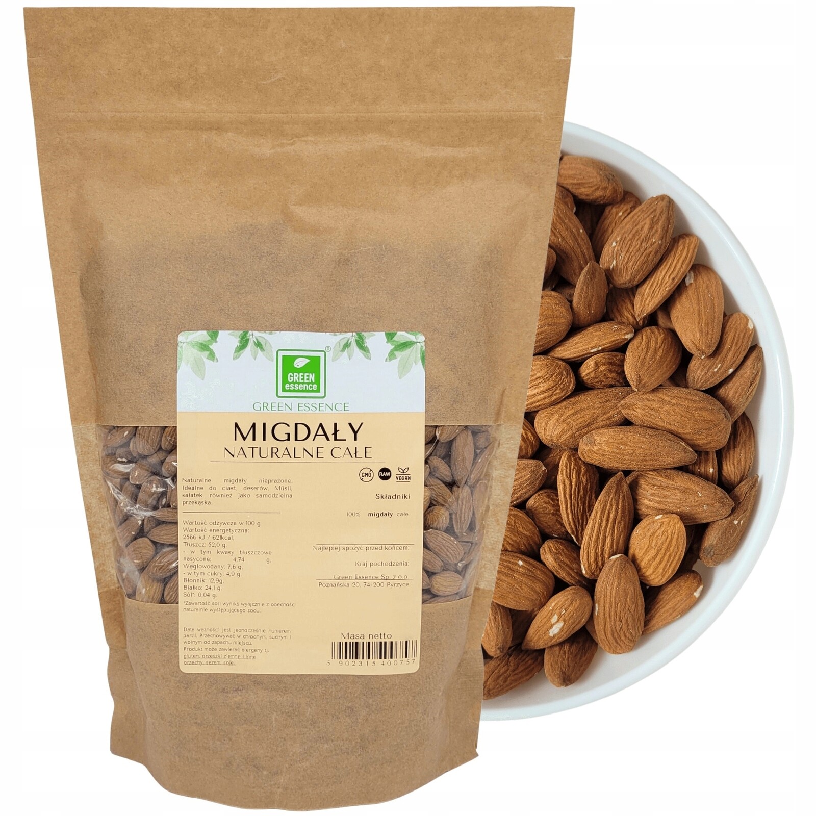 Mandle Green Essence celé ořechy 1000 g