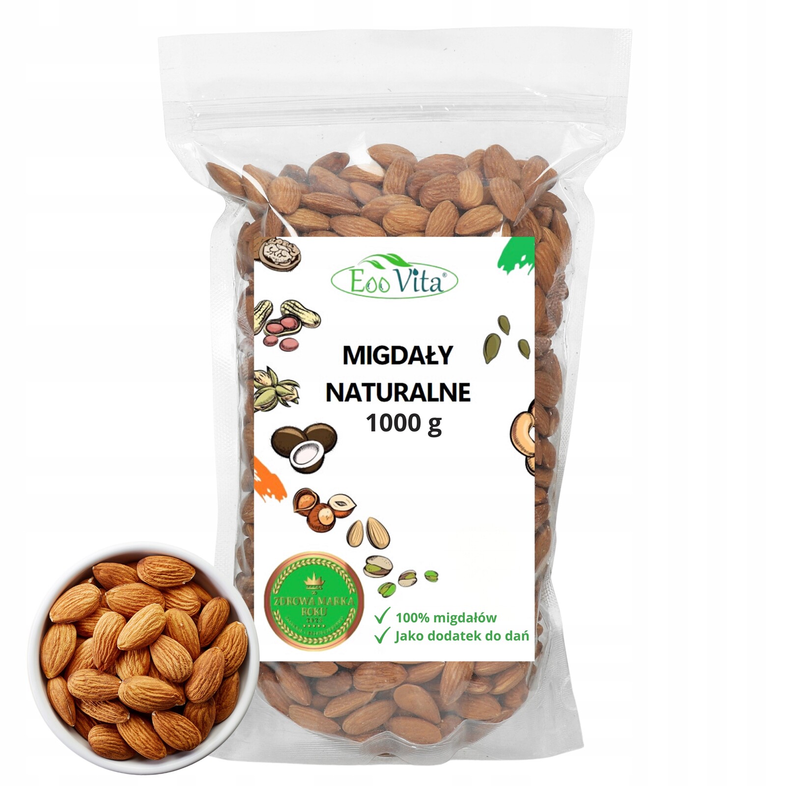 Mandle 1 Kg Kalifornské Přírodní Čerstvá Sklizeň Zdravý Zdroj Bílkovin