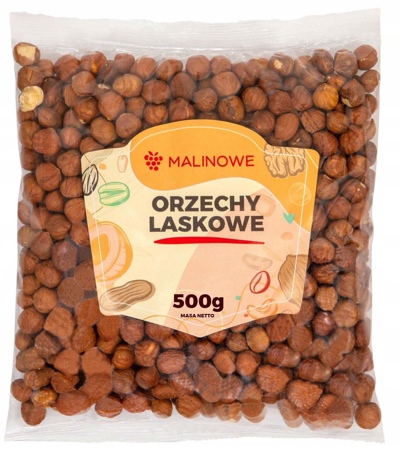 Lískové ořechy Malinowe celé ořechy 500 g