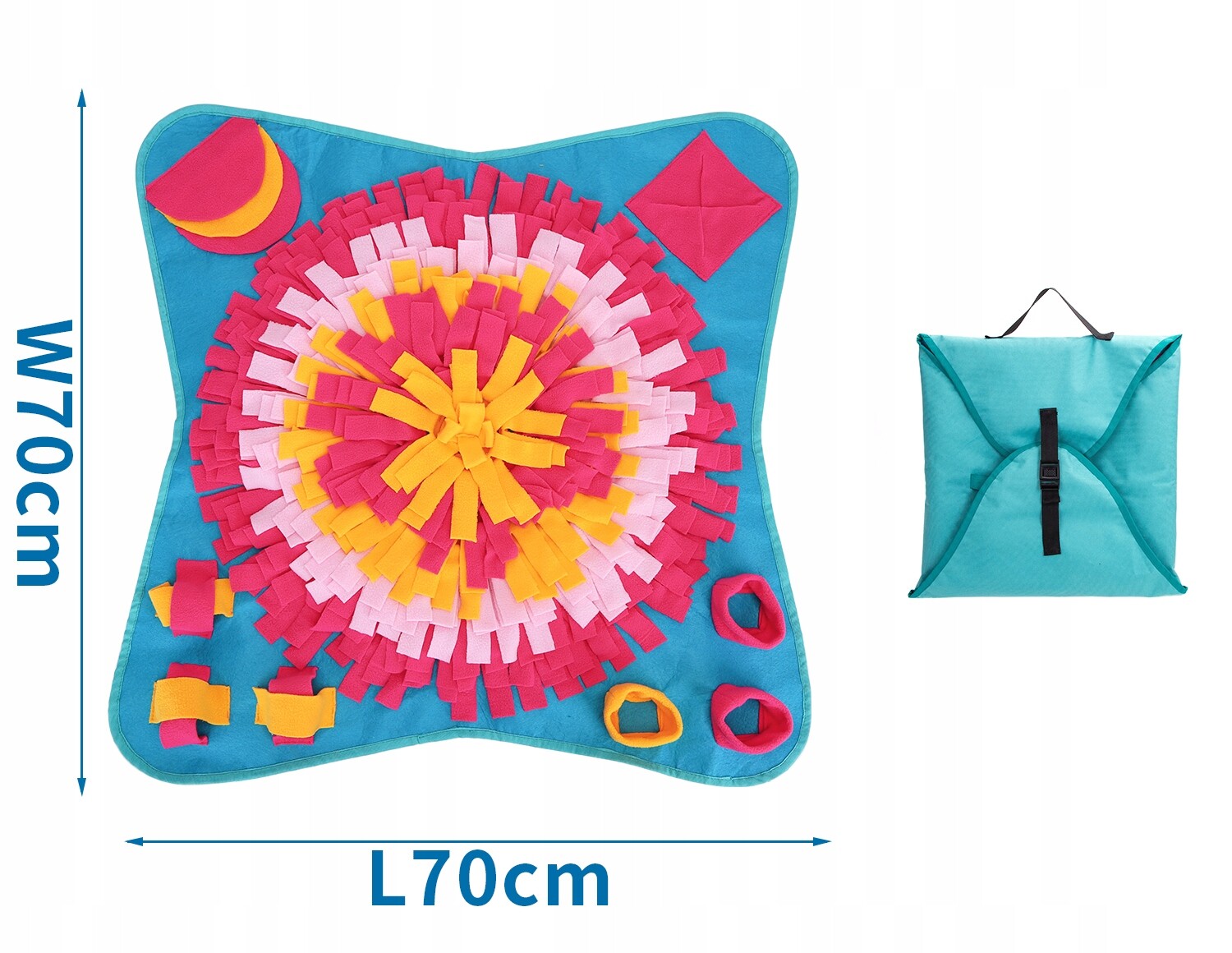 Čichací podložka pro psy a kočky hračka vzdělávací na pamlsky 70×70 cm