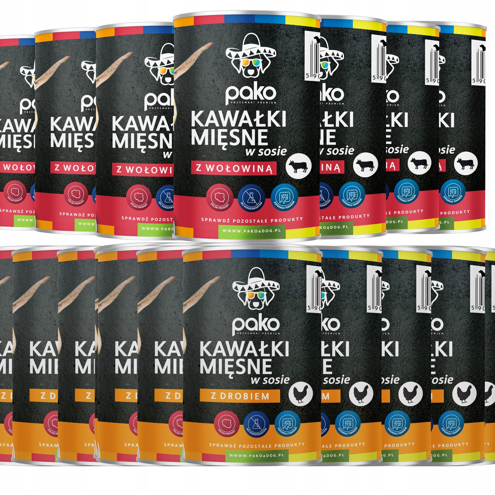 Pako krmivo mokrá konzerva psa 24 x 415 MIX Chutí