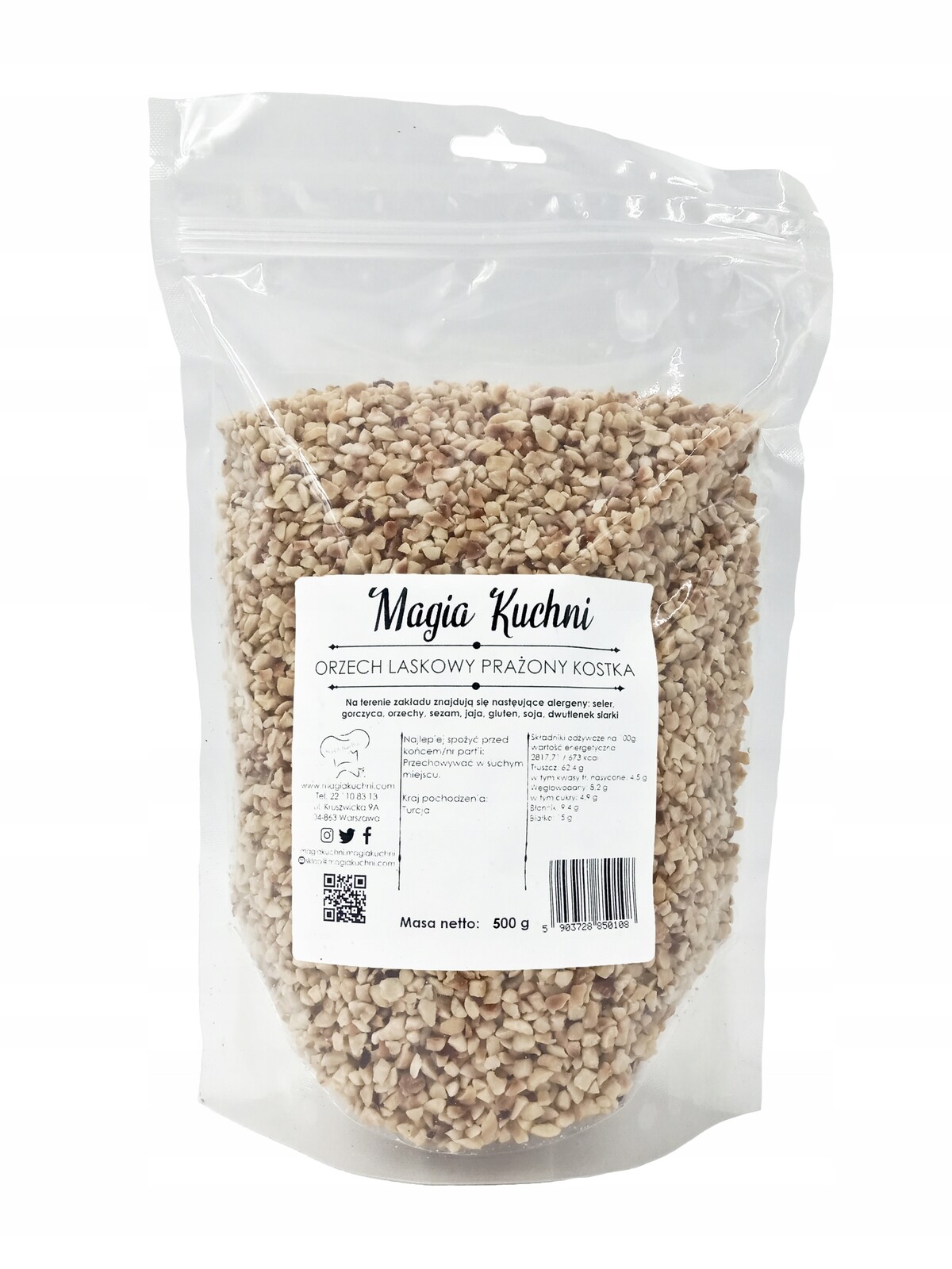 Lískové ořechy Krájené 500g Kostka pražená