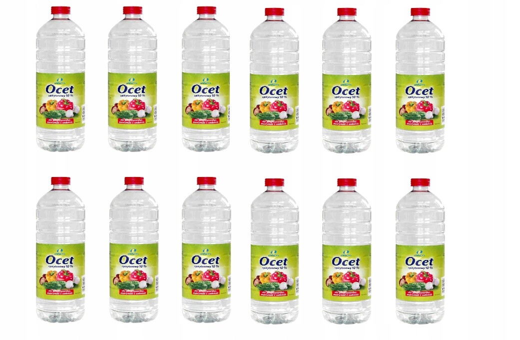 12x Ocet Lihový 10% Pet 1L Lewiatan do Kuchyně, Úklidu a Dezinfekce