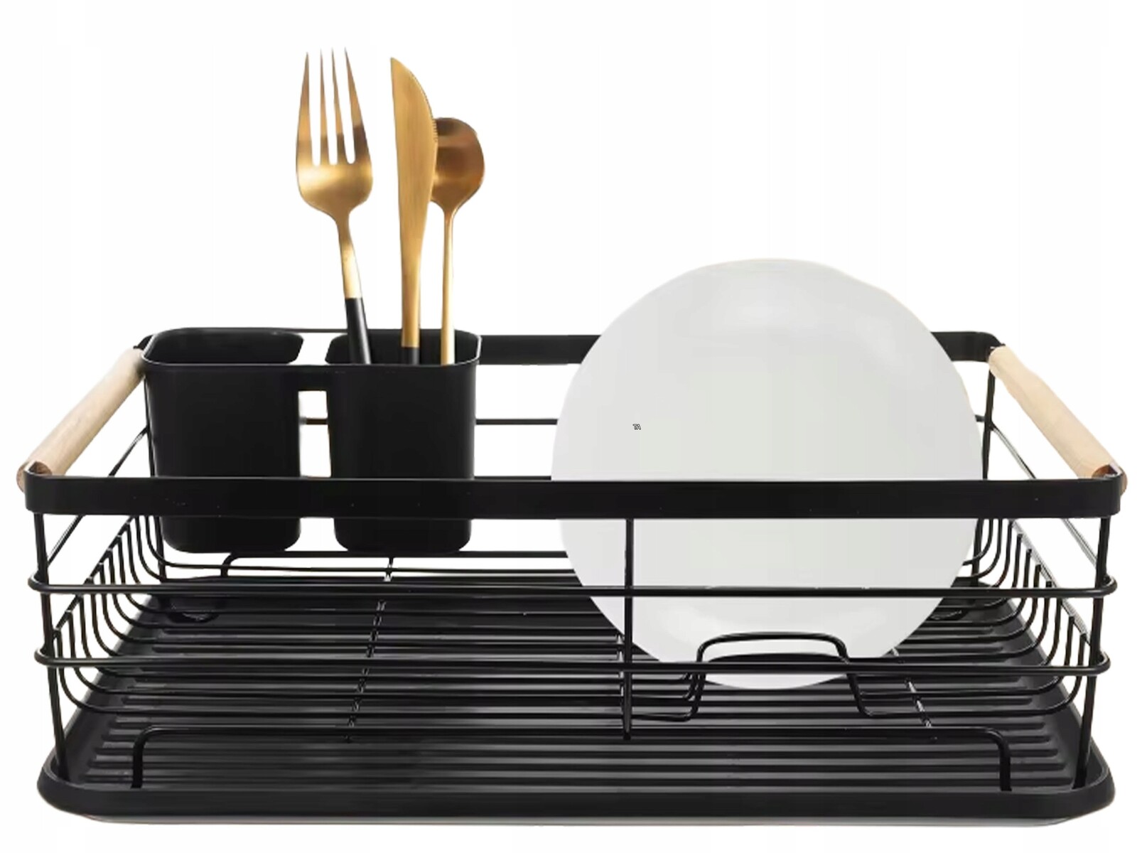 Sušička odkapávačů na nádobí Stojící umění černá plastová XXL