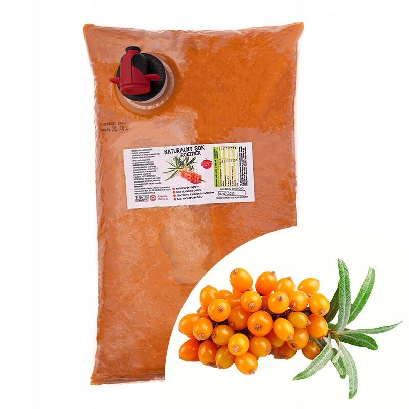 Šťáva z rakytníku, přírodní šťáva, lisovaný za studena, Tłocznia