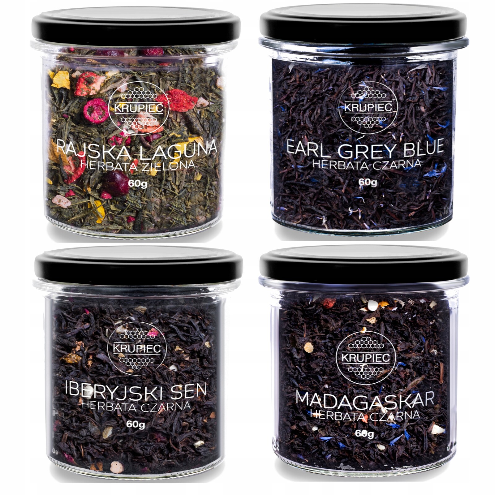 Sada čajů Krupiec 4x60 g ve sklenicích