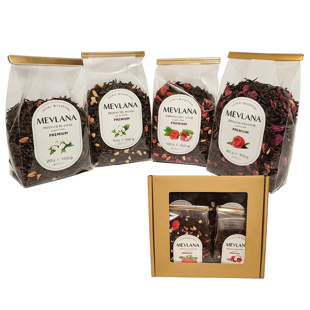 Sada jako dárek 4 tureckých čajů Mevlana Premium 4x100g 400g Dárkový