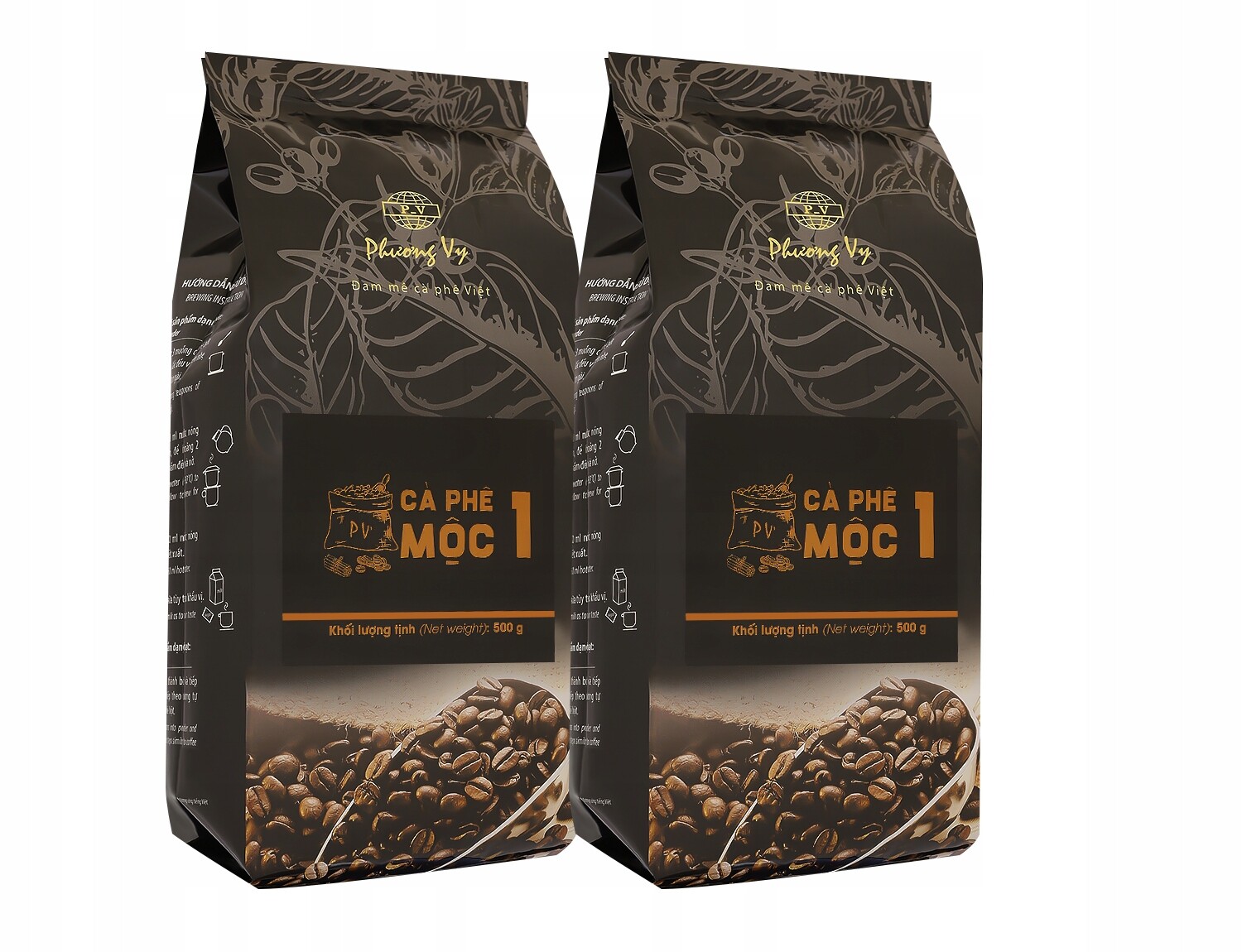 Káva Vietnamská Síla 1 zrnková, sada 2 x 500 g.