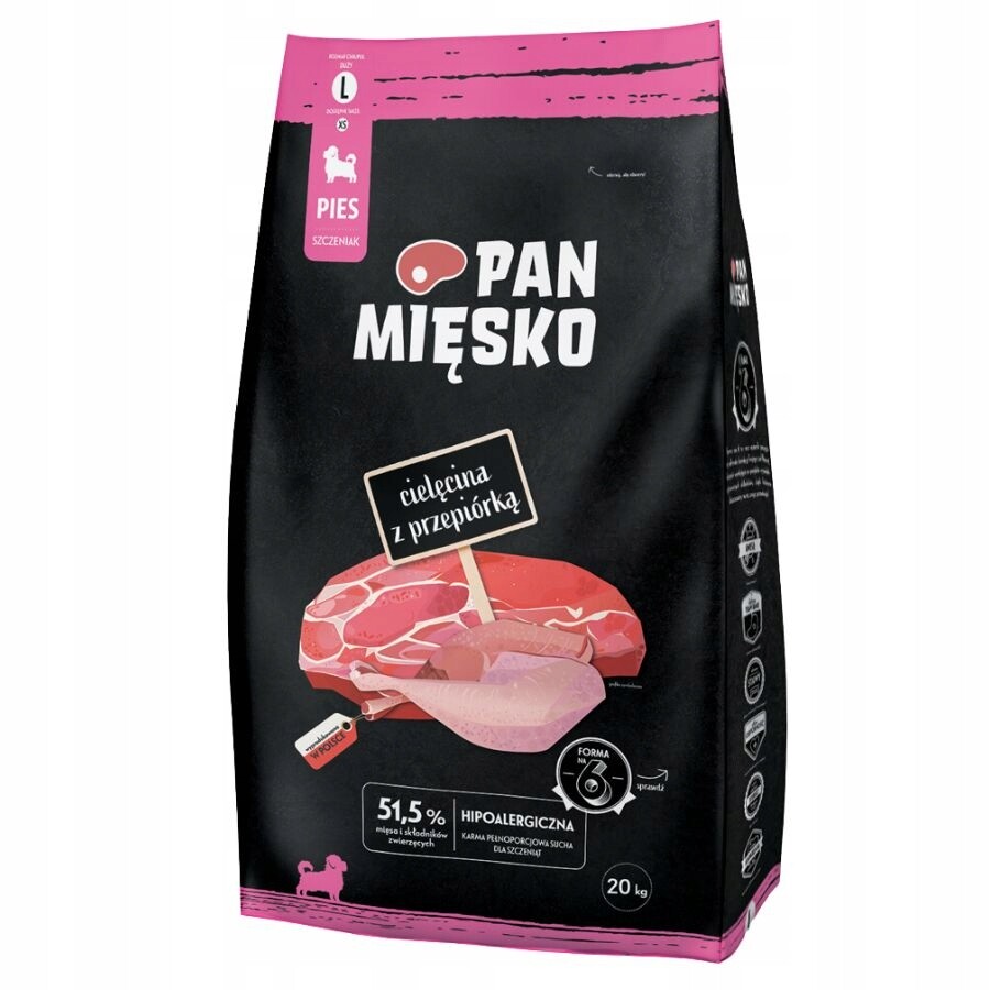 Pan Mięsko krmivo pro psy s hovězím a křepelkou 20 kg
