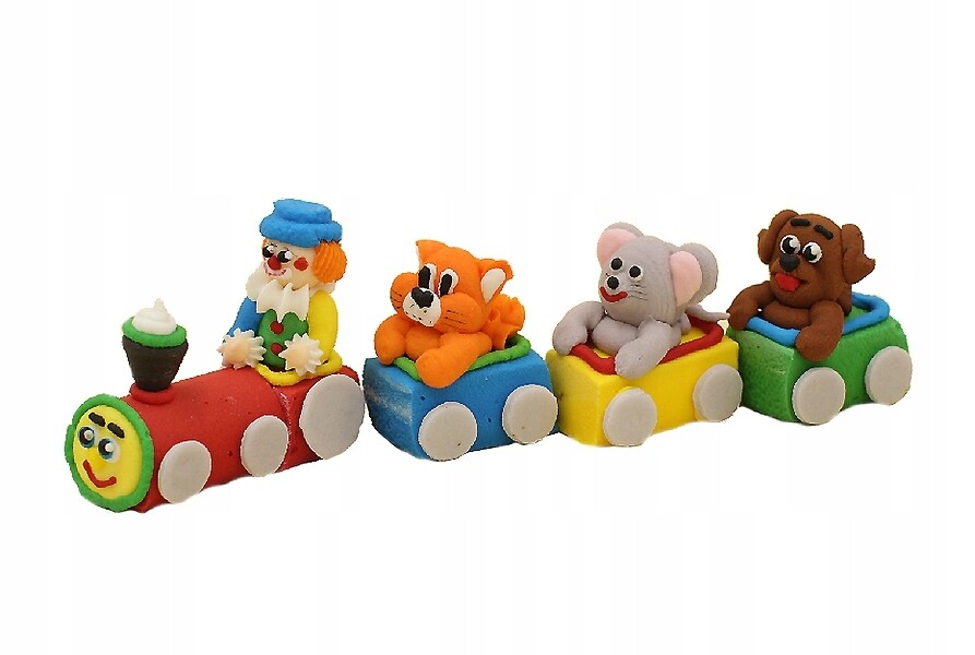 Cukrové figurky na dort Vláček se zvířátky