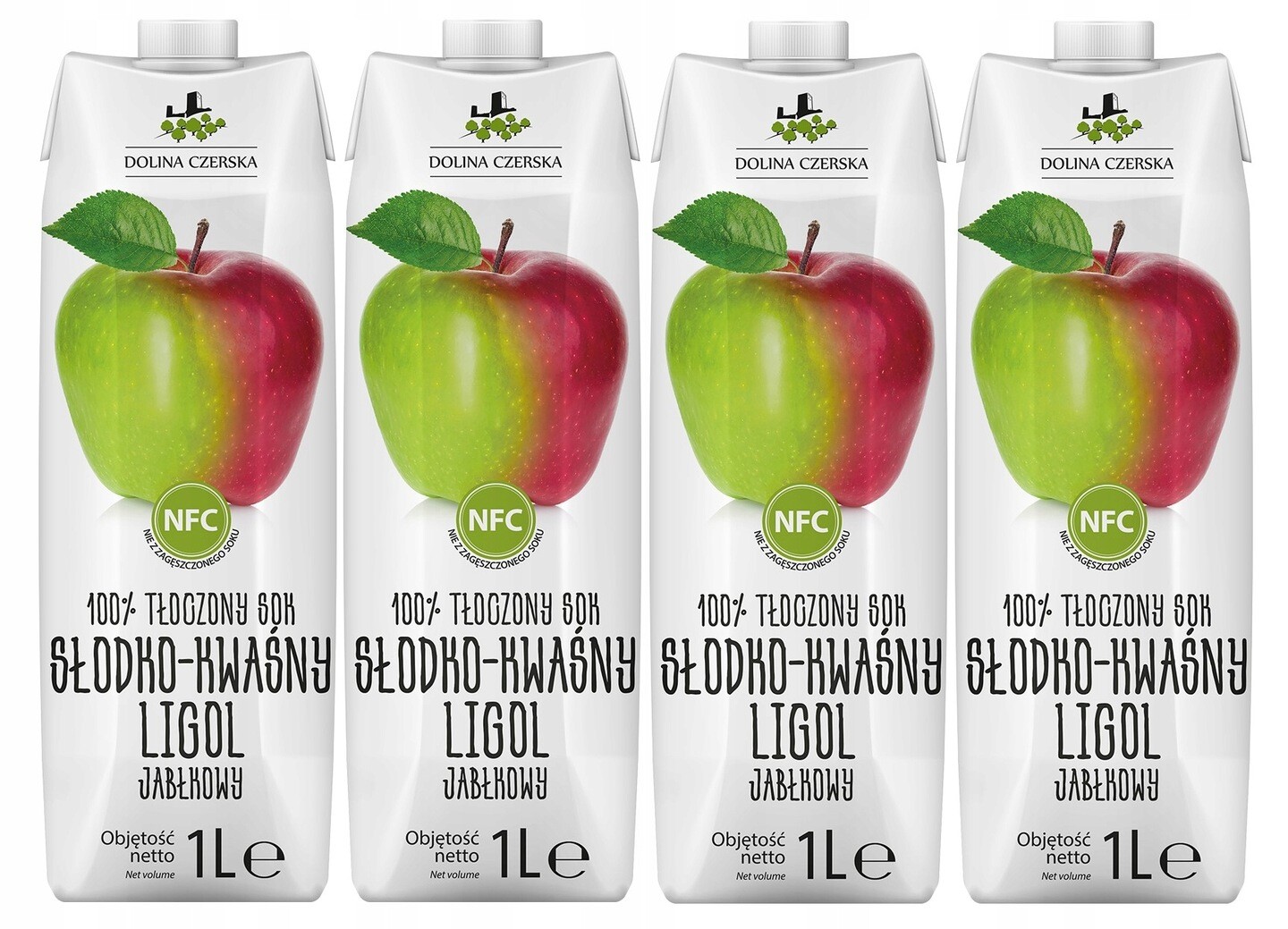 Jablečná šťáva Sladkokyselá Ligol 1L Tetrapack Nfc Dolina Czerska sada 4