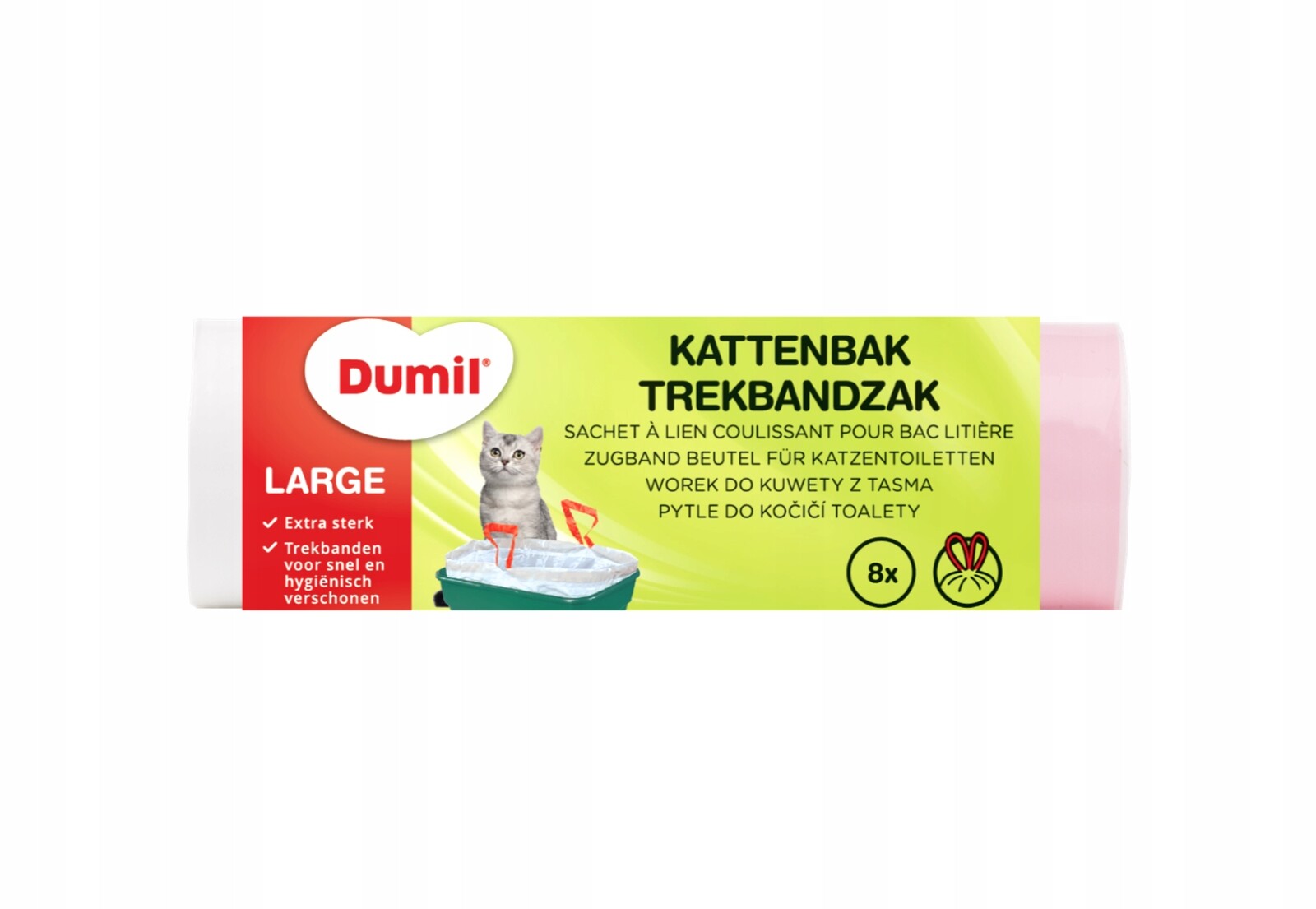 Sáčky do záchodu pro kočky s páskou 8 ks 87,5 cm x 37,5 cm x 37,5 cm Dumil