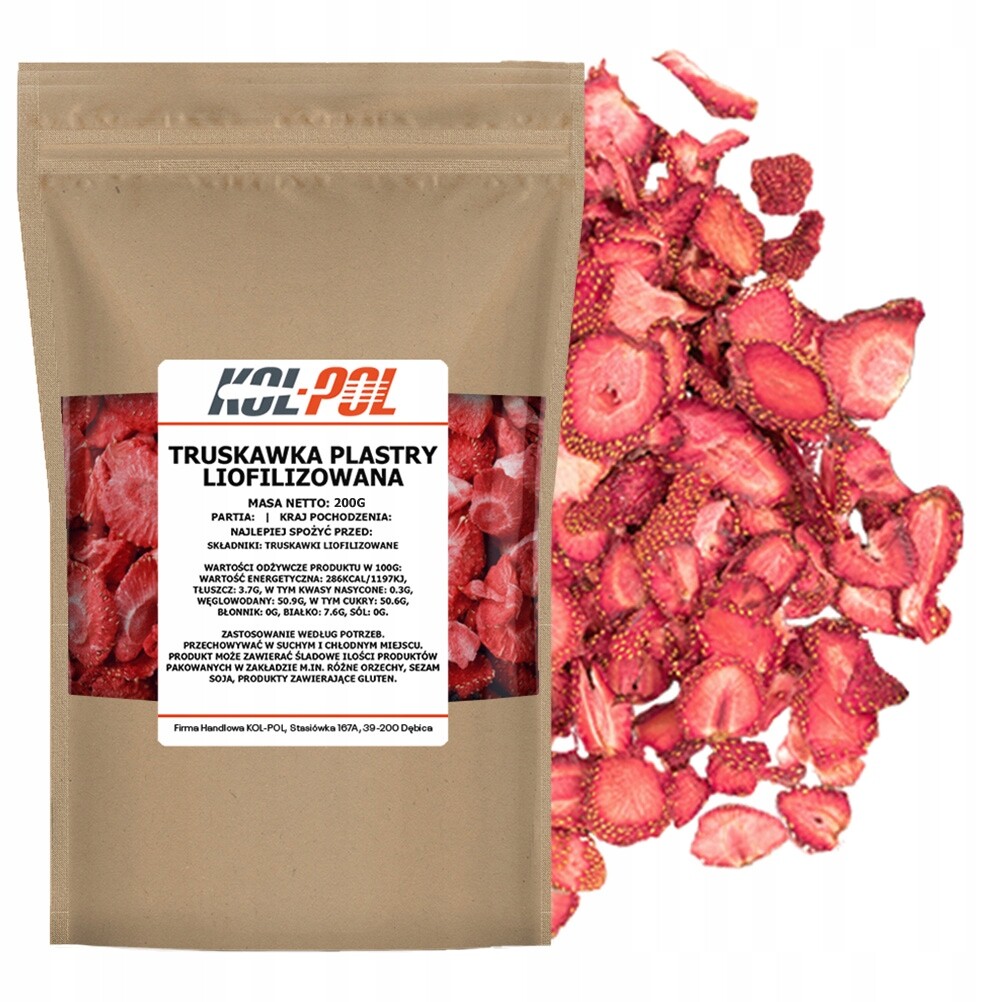 Lyofilizované jahody Kol-pol plátky 200 g
