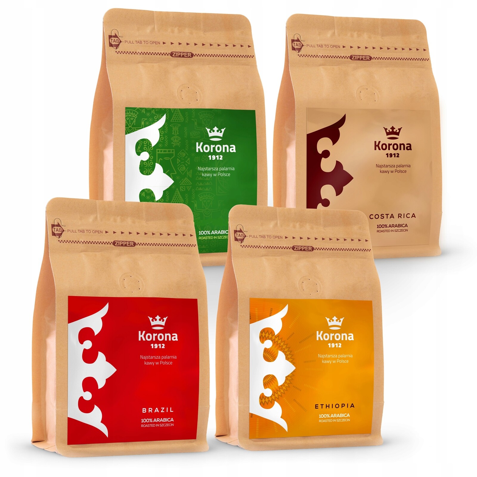 Káva zrnková Arabica Korona 1912 Čerstvě Pražená MIX 250 g