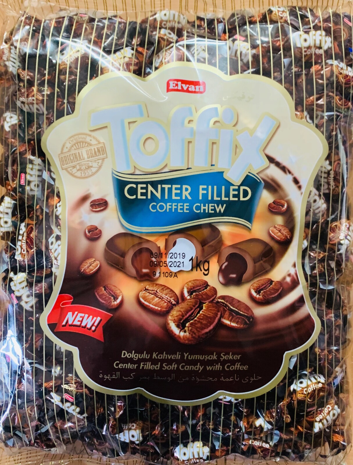 Bonbóny Elvan Toffix Sugusy Kávové Plněné 1kg