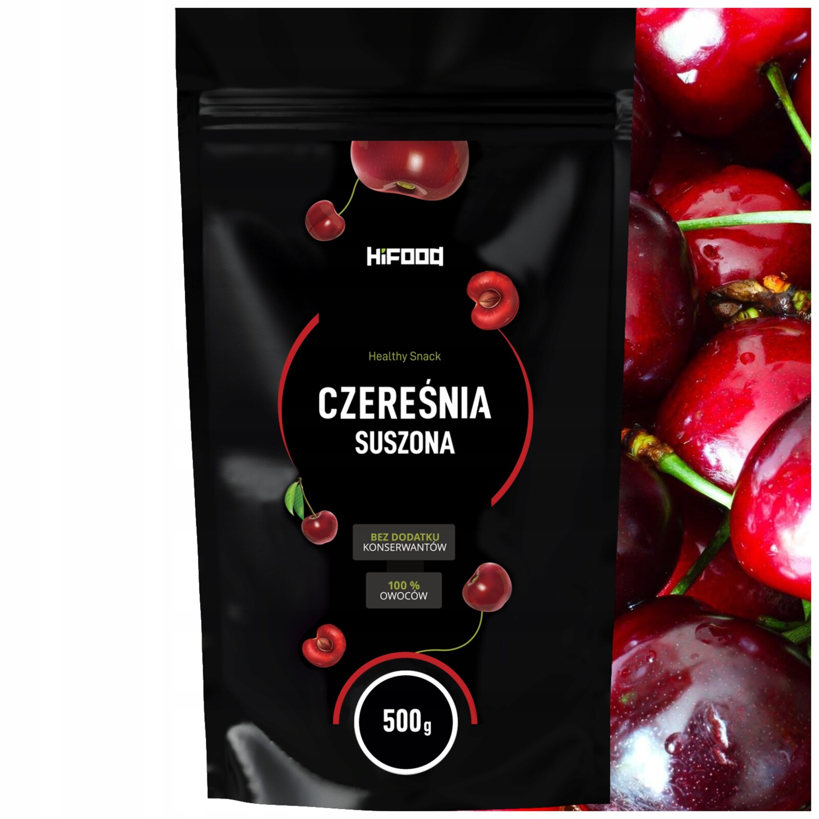 Sušené Třešně Přírodní Celé 500g Třešně Bez Cukru a Síry HiFOOD