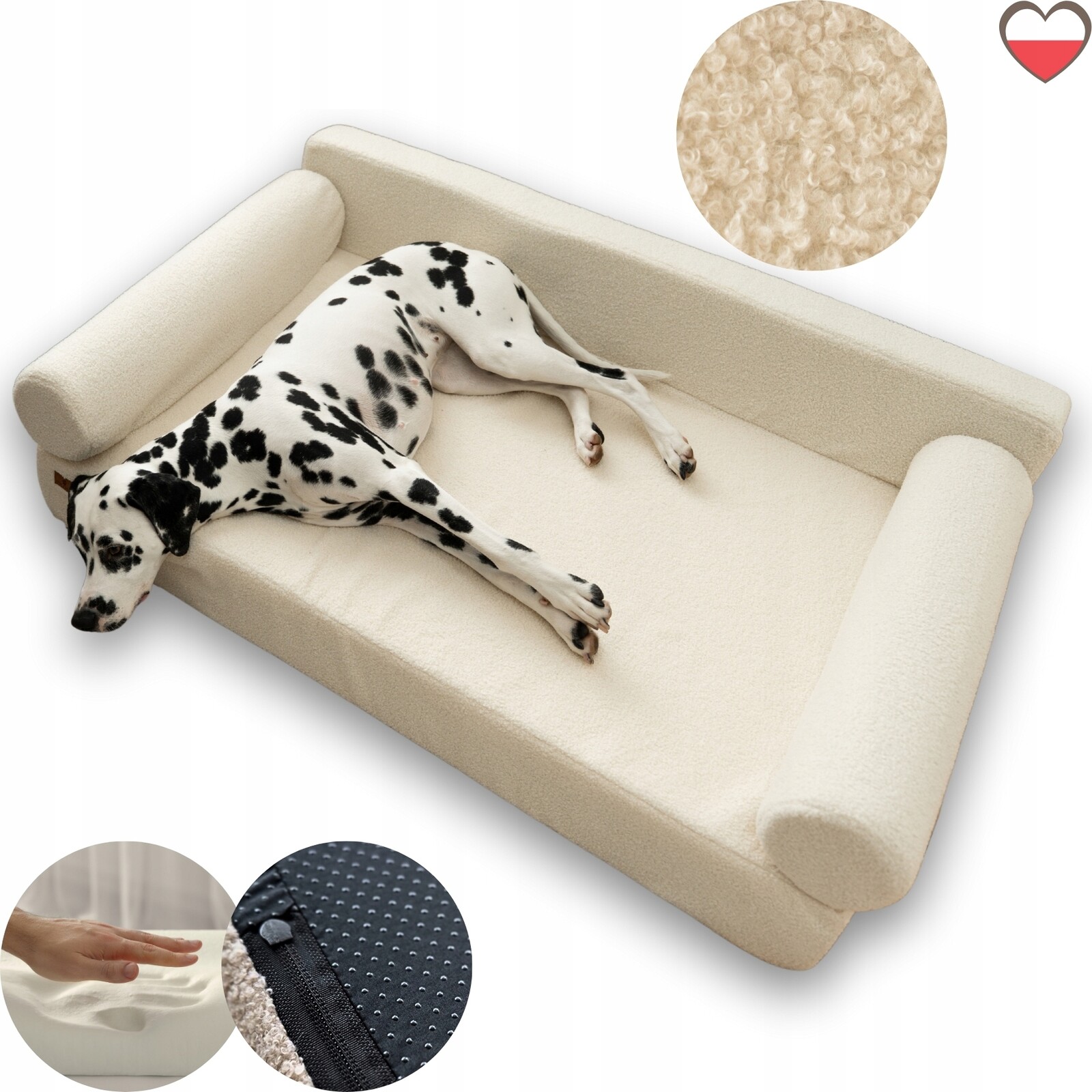 Pelíšek L 100x80 Boucle Ivory Picotto