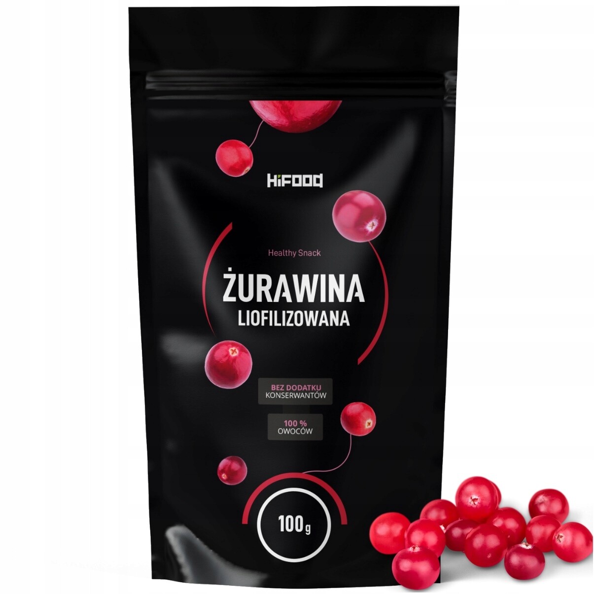 Brusinky lyofilizované 100g HiFOOD 100 g