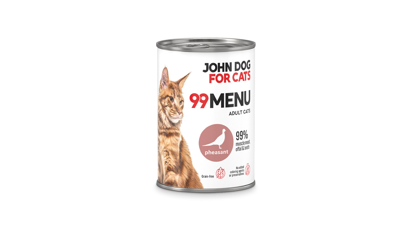 John Dog for Cats Mokré Krmivo 99 Menu pro kočky s příchutí bažanta 6 x 400