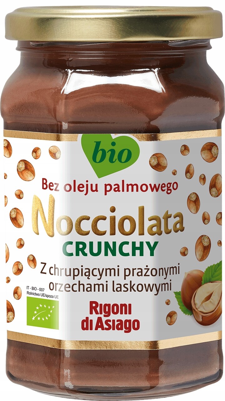 Ořechový krém Rigioni di Asiago Nocciolata Crunchy bio 250 g