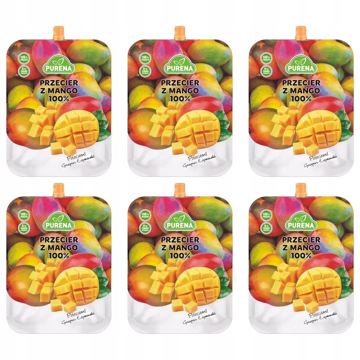 6 x Mango pyré 100% 350 g Purena