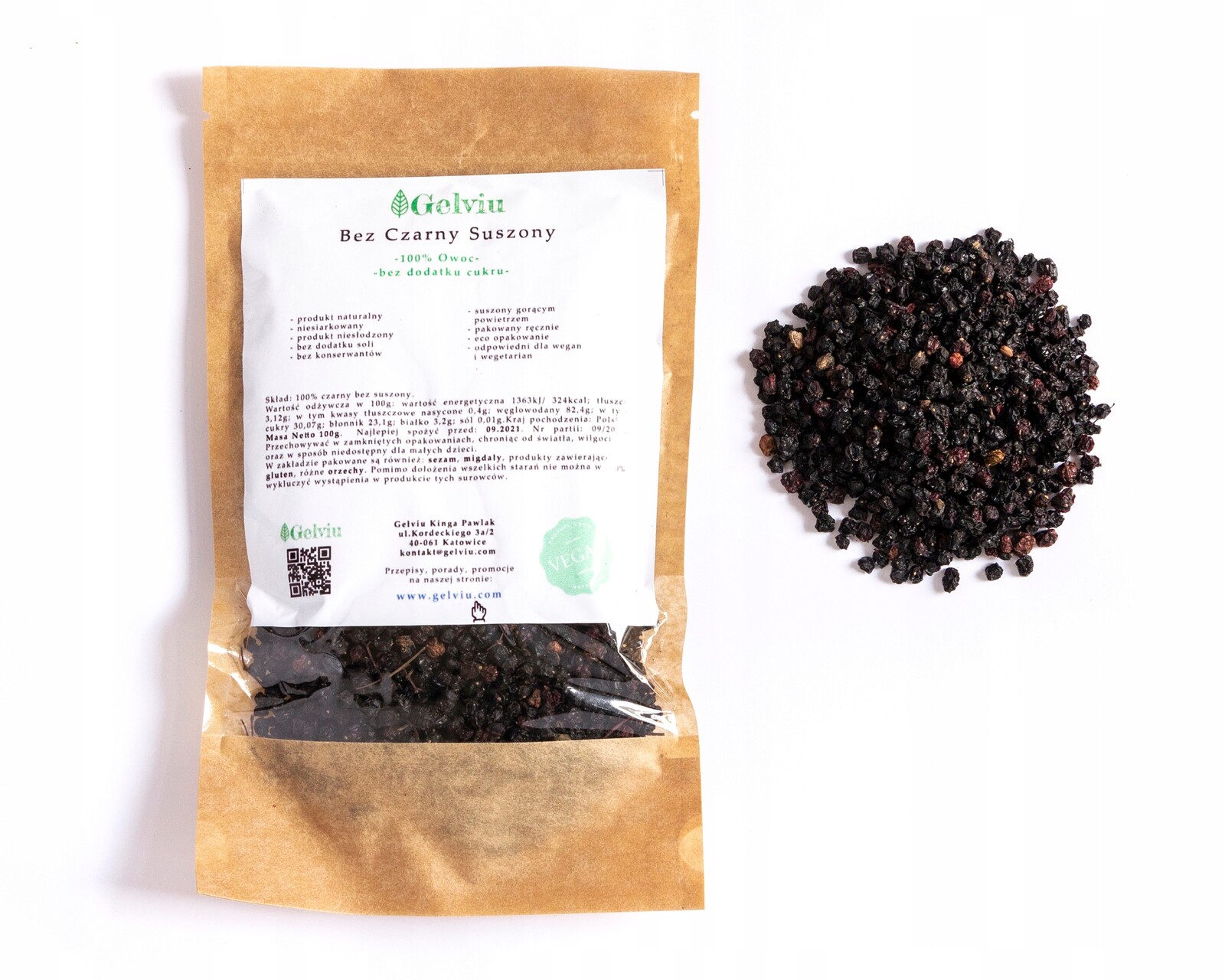 Ekologické plody černého bezu Bio Černý bez sušené Premium 500g