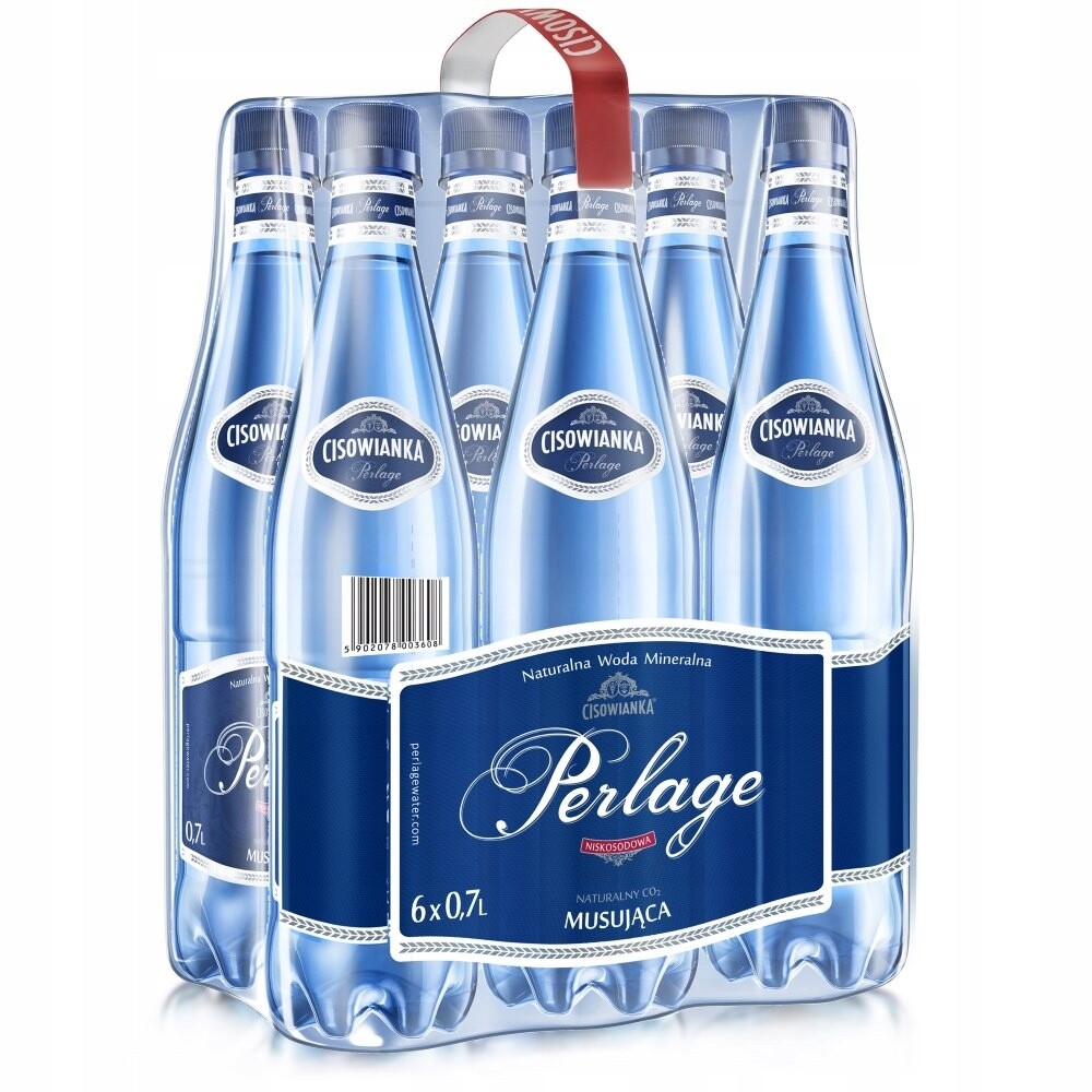 Přírodní minerální voda Cisowianka Perlage perlivá, balení 6x0,7 l