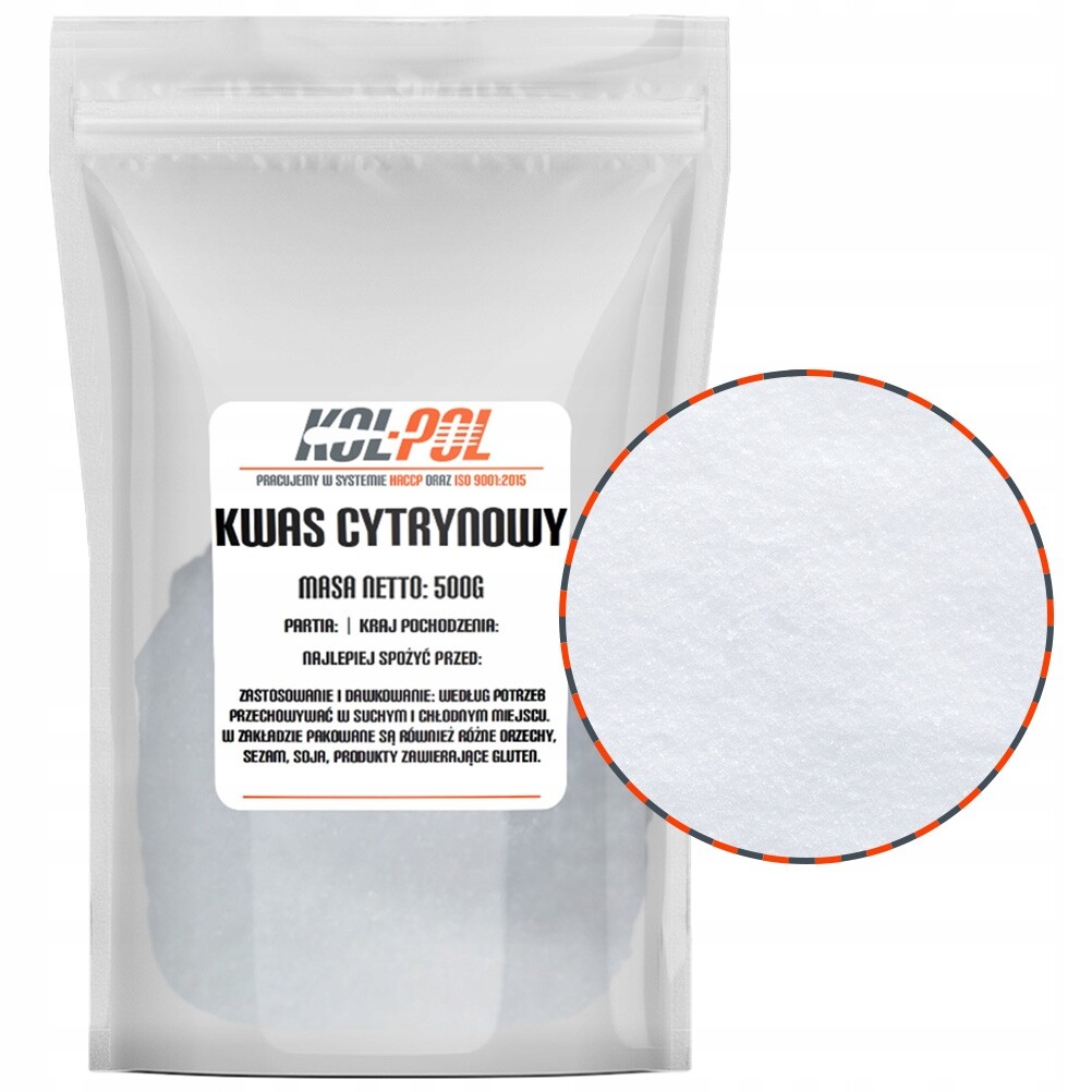 5 x Kyselina Citrónová 500 g Potravinářská kyselina čistá přírodní, vysoká kvalita