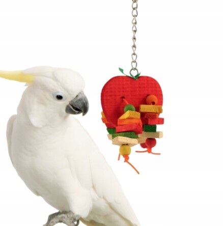 Šťavnaté jablko dřevěná hračka pro všechny papoušky