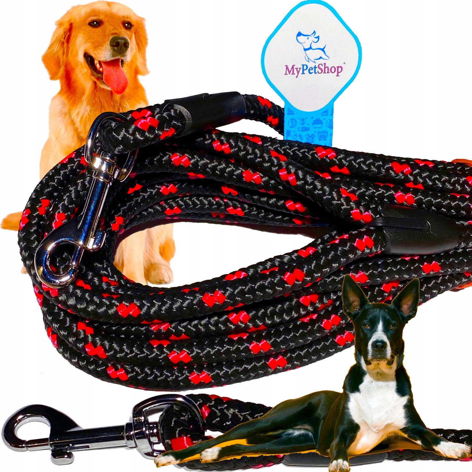 Vodítko pro psa tréninkové lano 10 m průměr 10 mm karabina do 220 kg