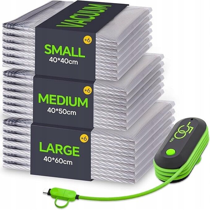 Vakuové Sáčky Vacbird Na Cesty Sada 9 Kusů Elektrická Pumpa