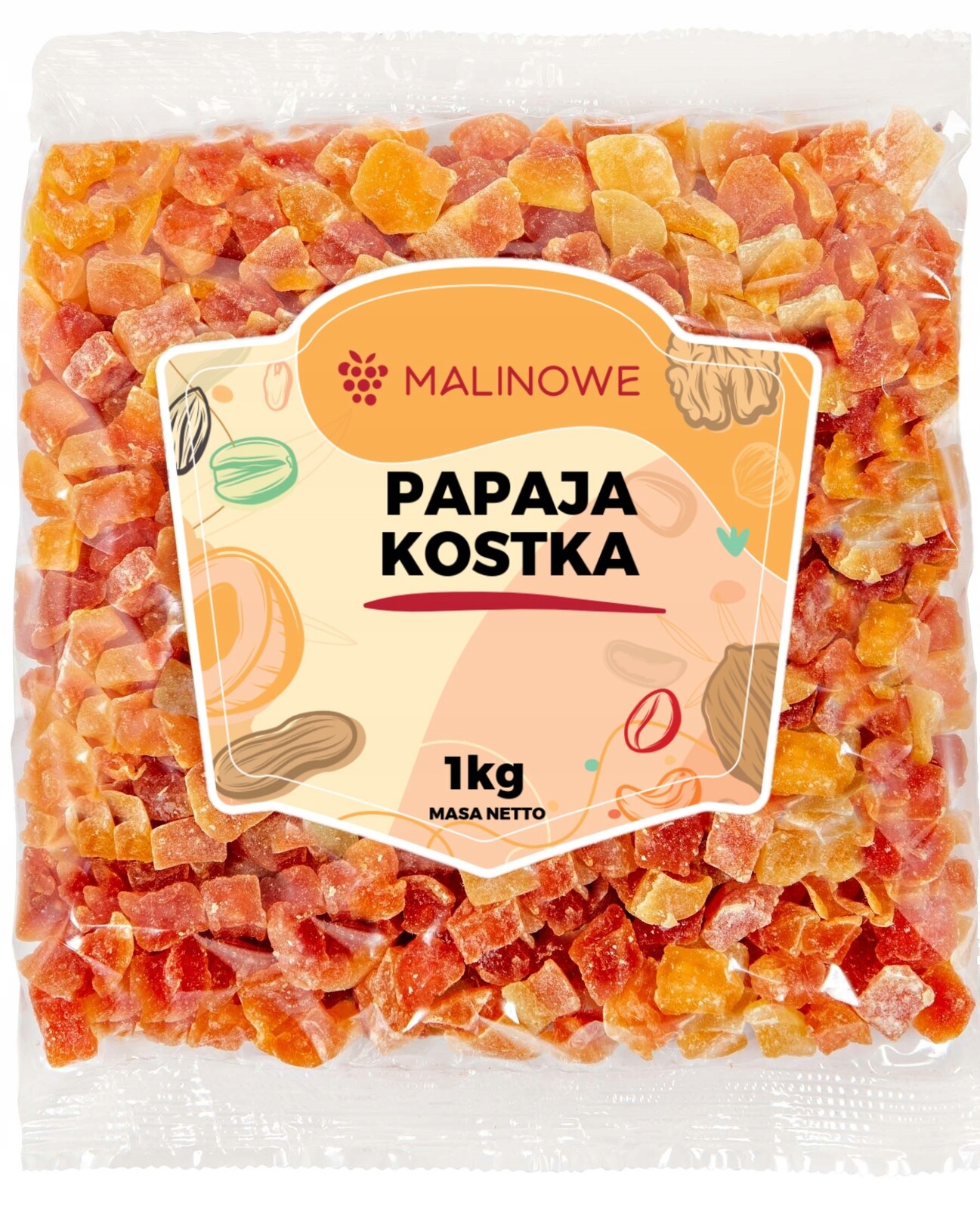 Kandovaná Papája Kostky 1kg Sušená Papája V Kostkách Premium