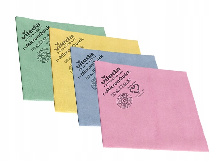 Sada 4 utěrek pro antivirová skla R-MicronQuick Vileda Pro 4 barvy
