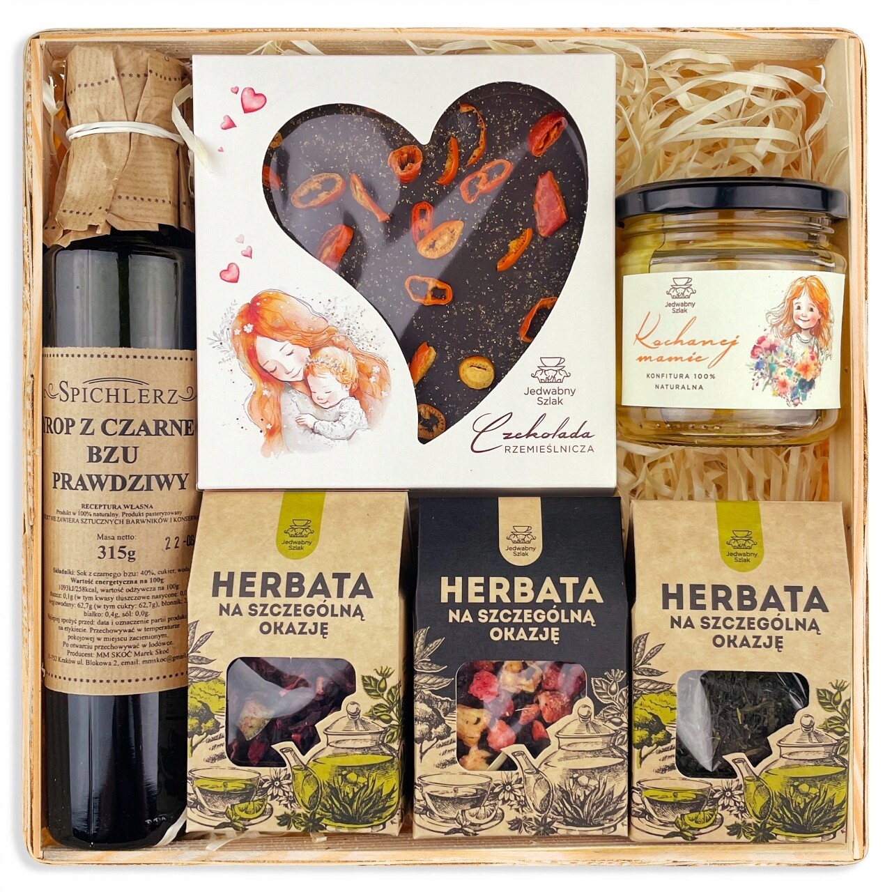 Dárková sada Jedwabny szlak čaj čokoláda sirup