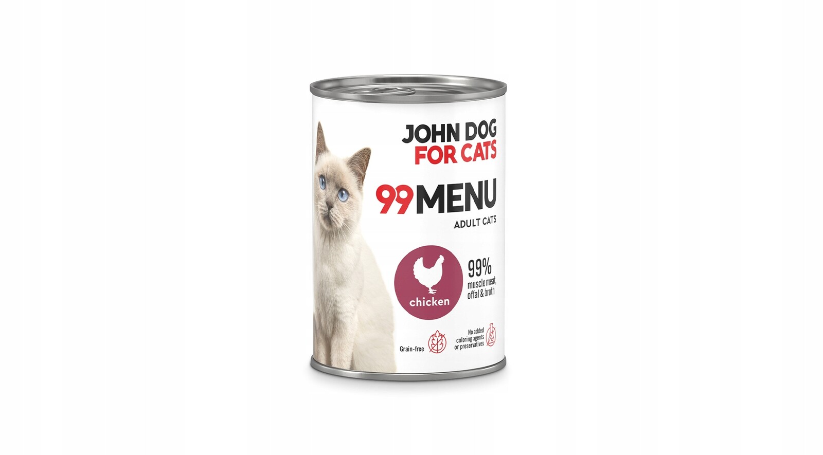 Mokré Krmivo pro kočky , kuřecí, John Dog for Cats 99 Menu 6x400 g