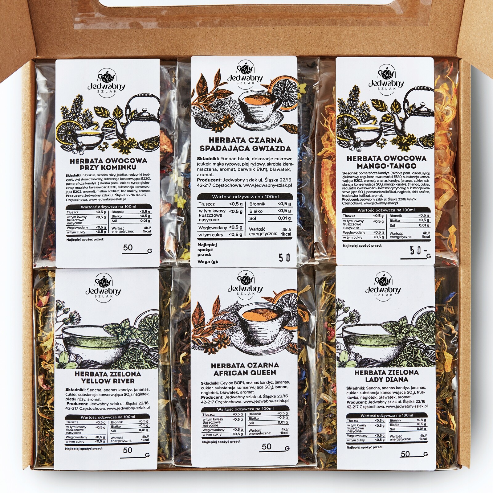 Sada čajů Jedwabny szlak 6 x 50 g
