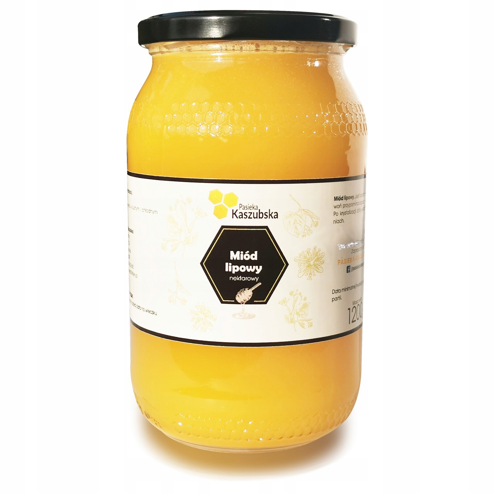 Lipový květový med ztuhlý Pasieka Kaszubska 1,2 kg