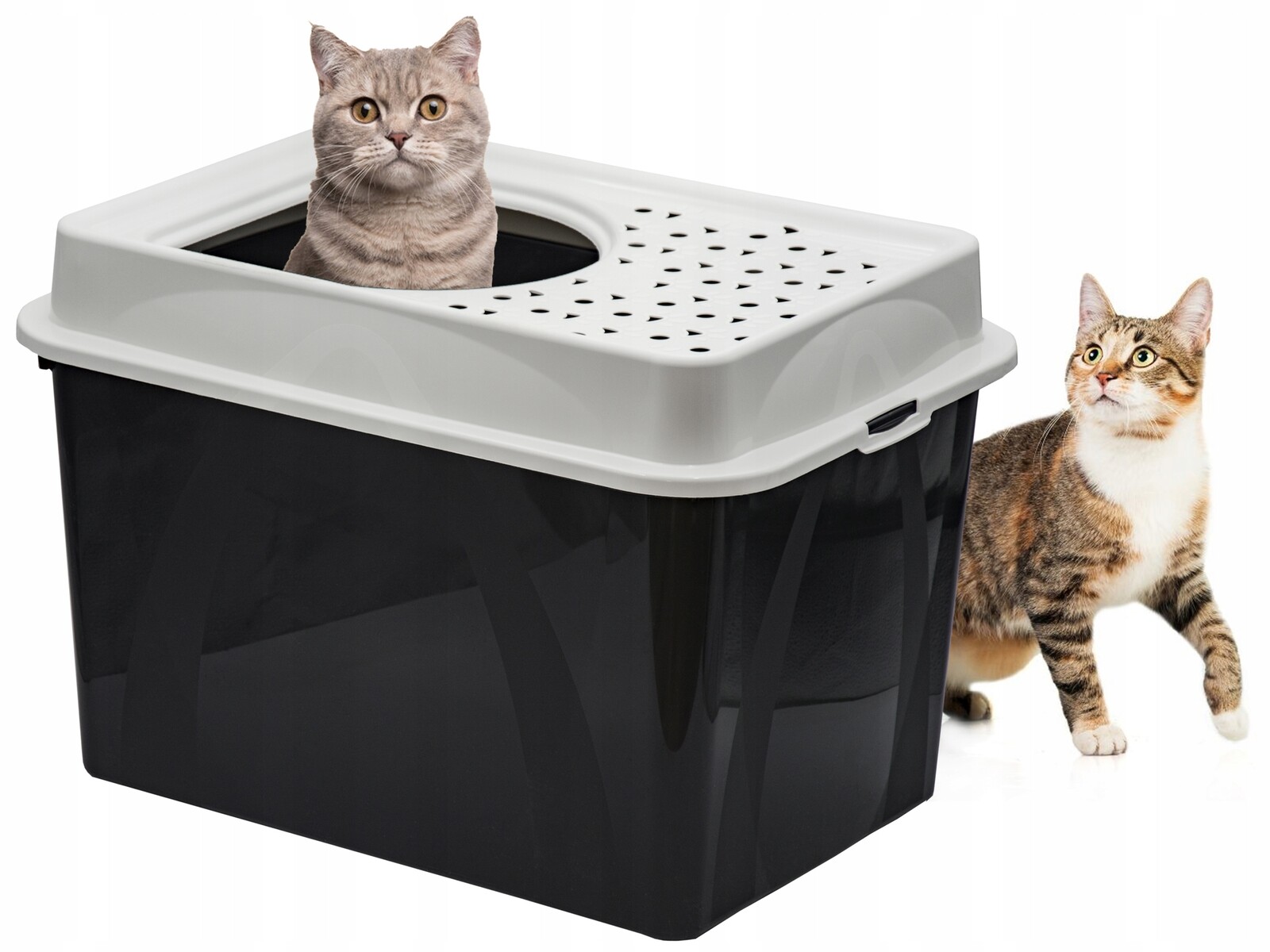 Velká Uzavřená Toaleta Pro Kočky XXL Vysoká Hop In Pro Stelivo, Různé Barvy