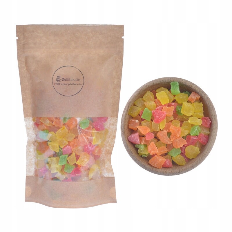 Papája kandovaná kostky 1 kg mix barev DeliBakalie