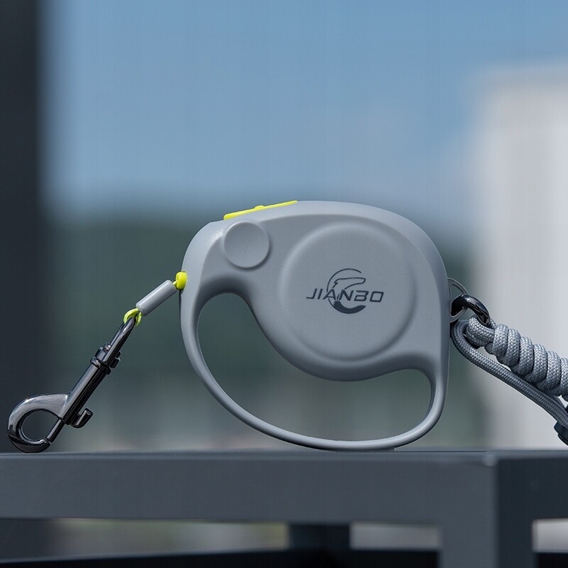 Mini automatické vodítko pro psy 2m – pevné a bezpečné, sloní design, šedé