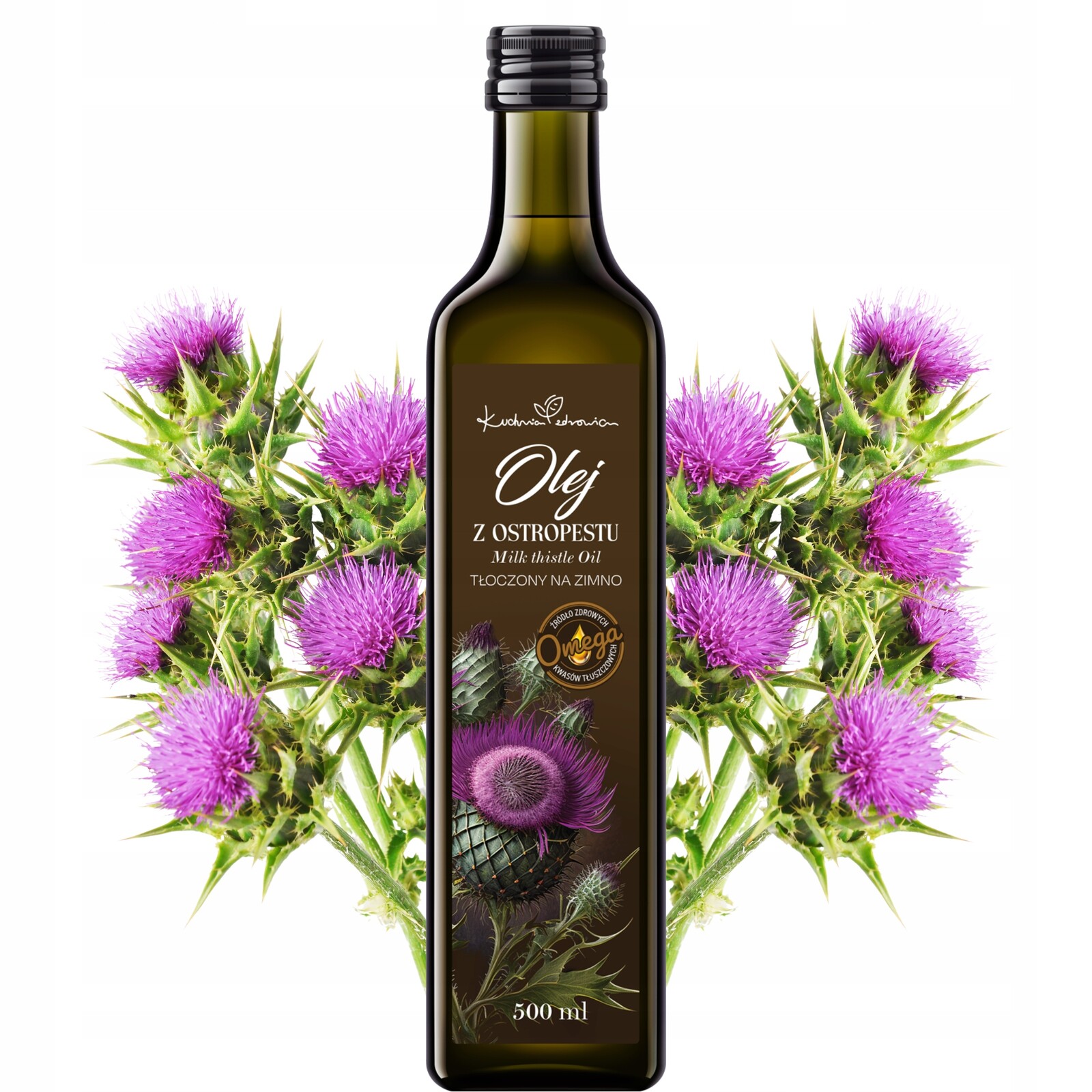 Ostropestřecový olej nerafinovaný Kuchnia Zdrowia 500 ml