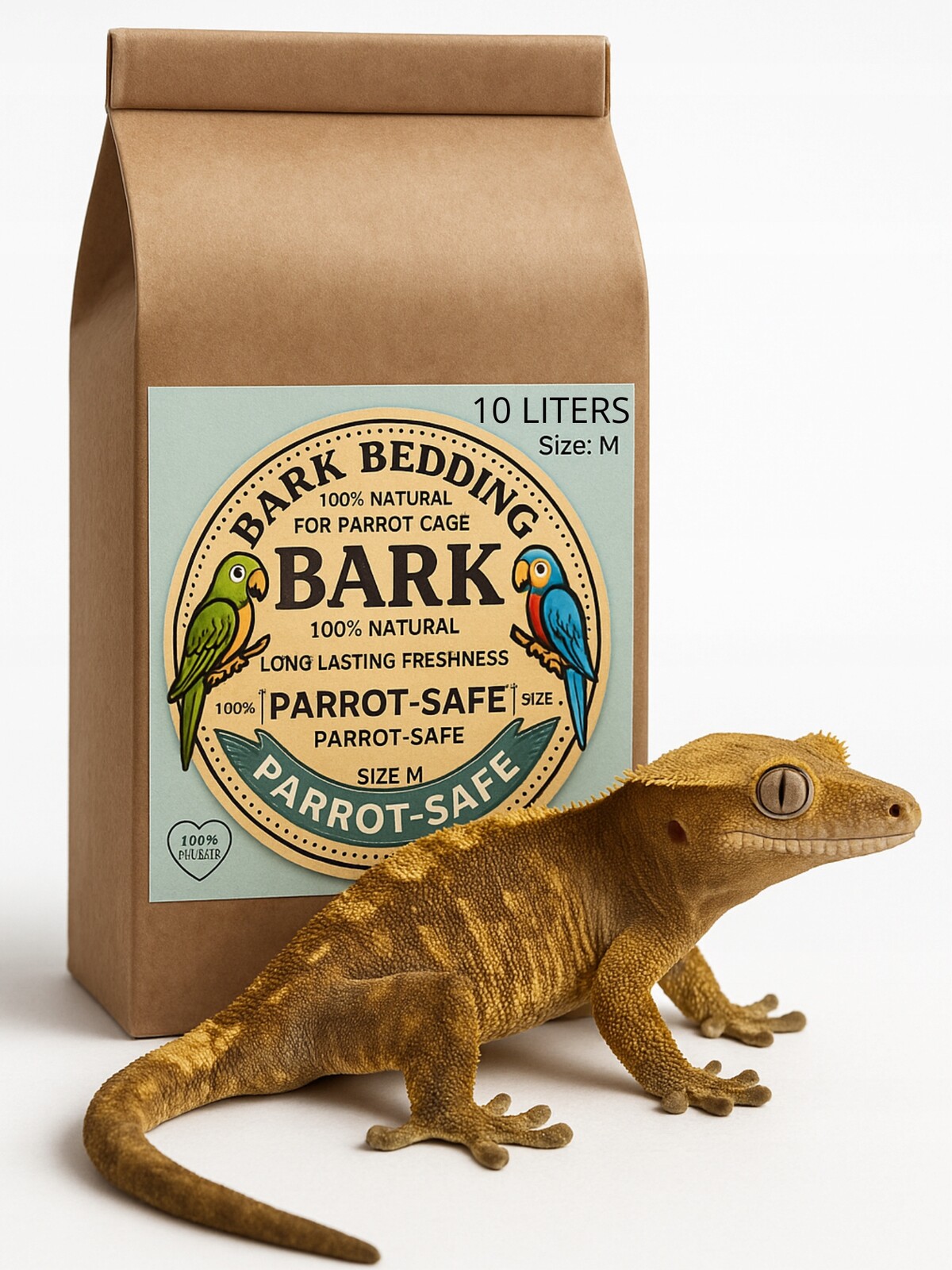 Přírodní kůra Velikost M 10L – dekorace a úkryt pro terárium plazů/obojživelníků