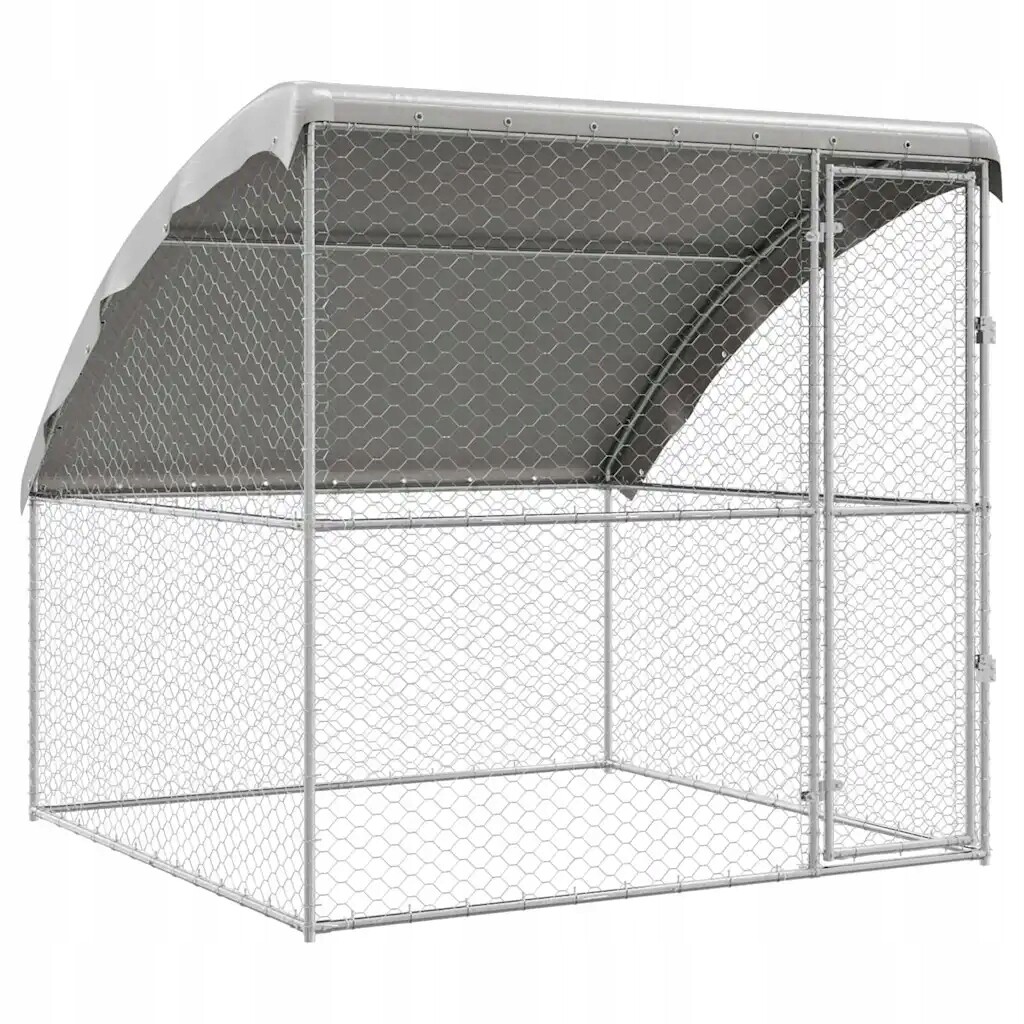 Psí kennel s úložištěm Stříbrná 2 x 2 x 2 m Ocel