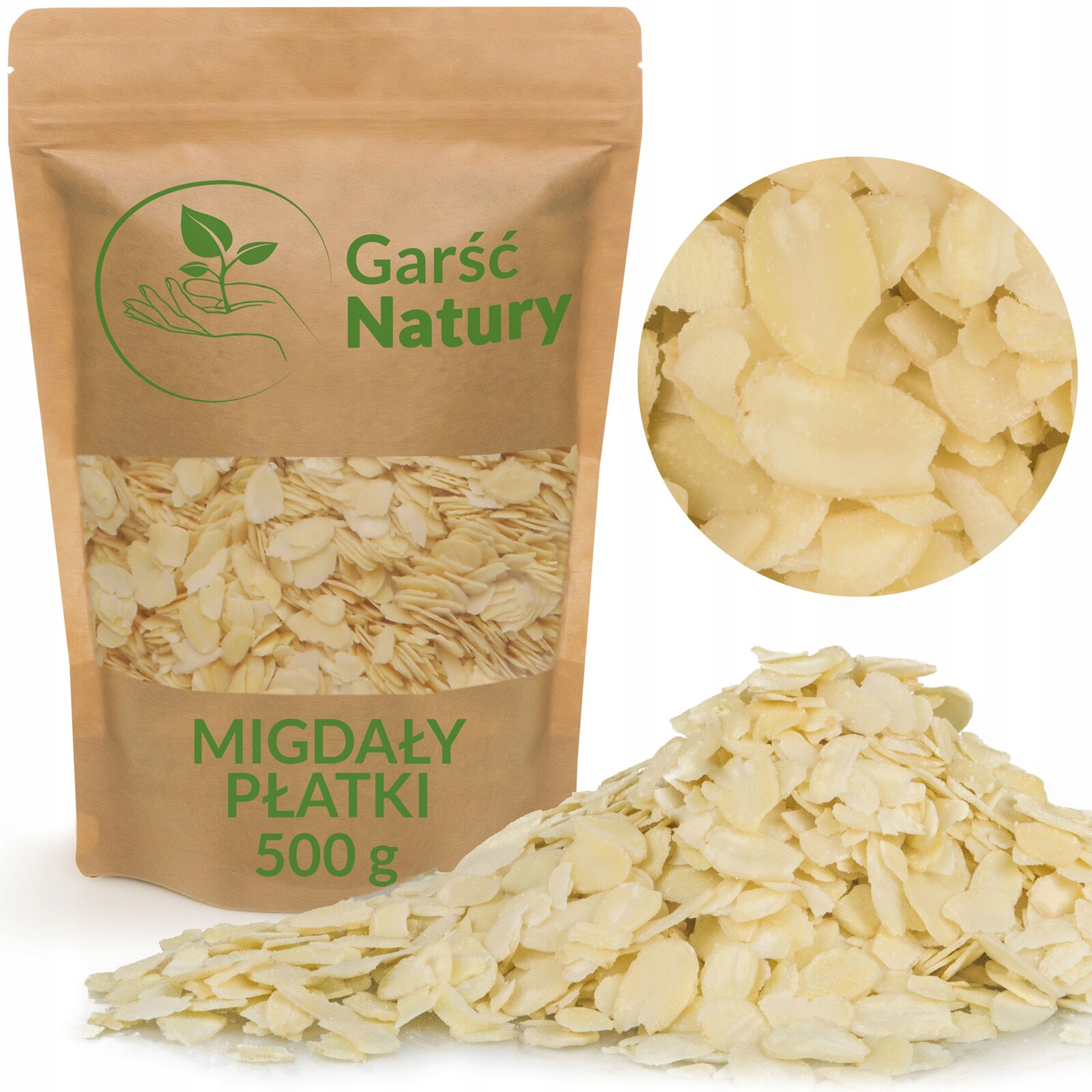 2x Garść Natury Mandle Mandlové Plátky Mandlové 500 g