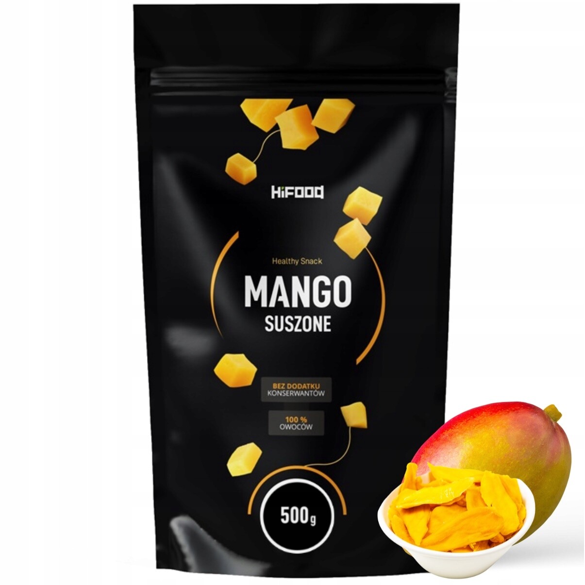 Mango sušené HiFOOD 500 g přírodní kousky bez cukru