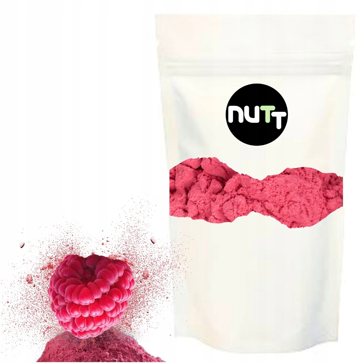 Lyofilizovaný malinový prášek nutt 500 g jemný bez cukru veganský