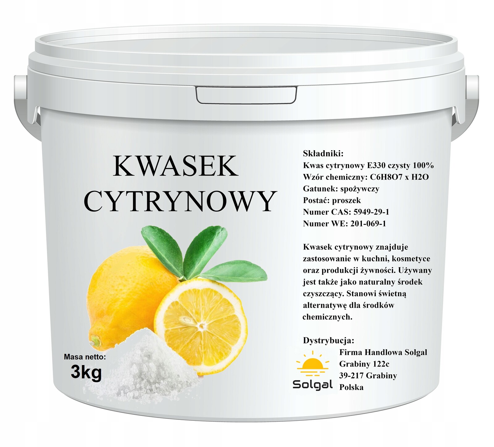 Kyselina citrónová Solgal 3 kg