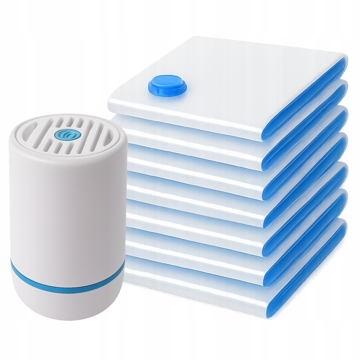 7 x Vakuové Pytle Na Oblečení Povlečení Deky 80 x 100 cm Elektrická pumpa