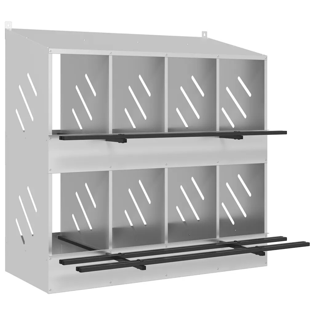 Hnízdní budka pro kuřata 8 pokojů 106,5x79x109,5 cm stříbrná, pozinkovaná