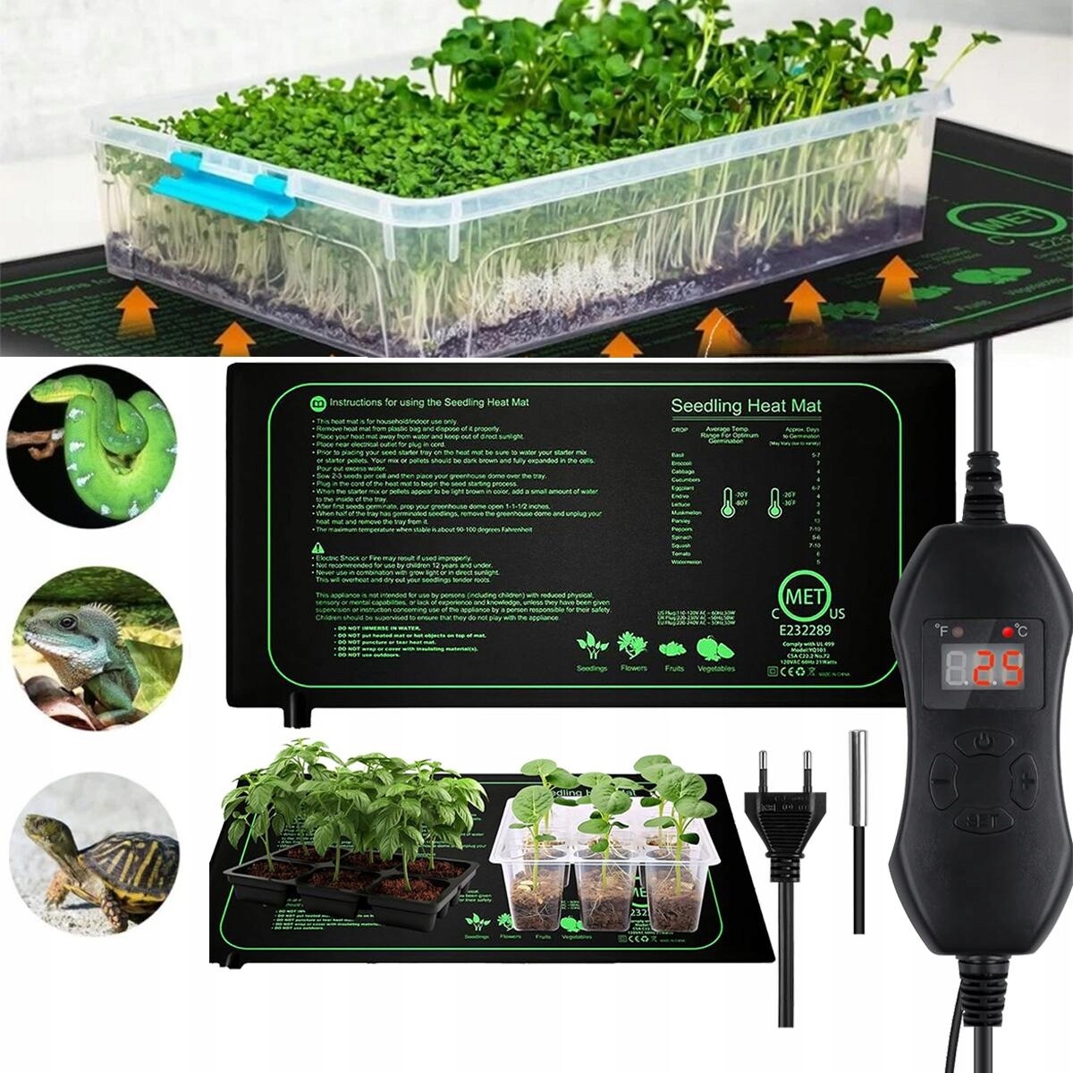 Topný Rohož pro rostliny a sazenice 52 x 24 cm 50W